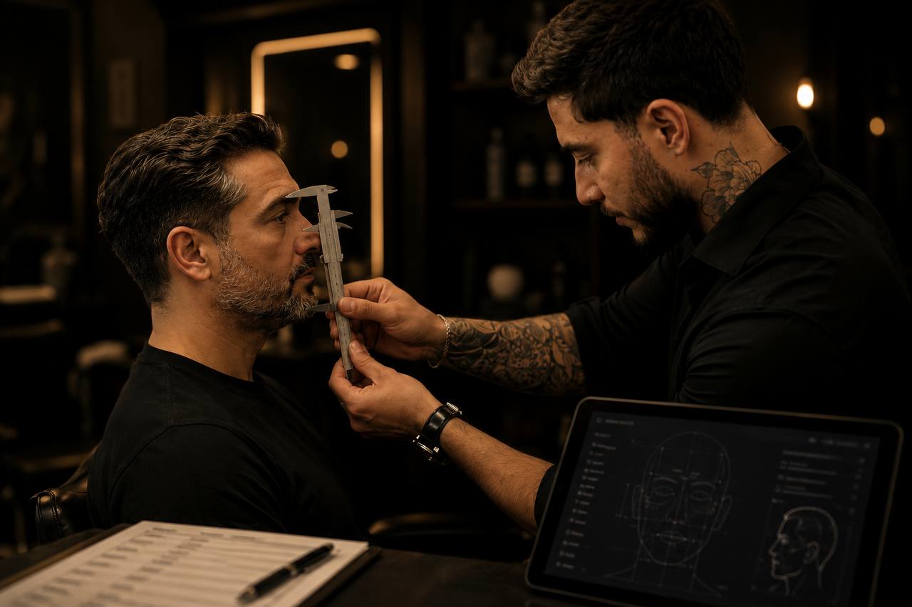 Análise facial com paquímetro